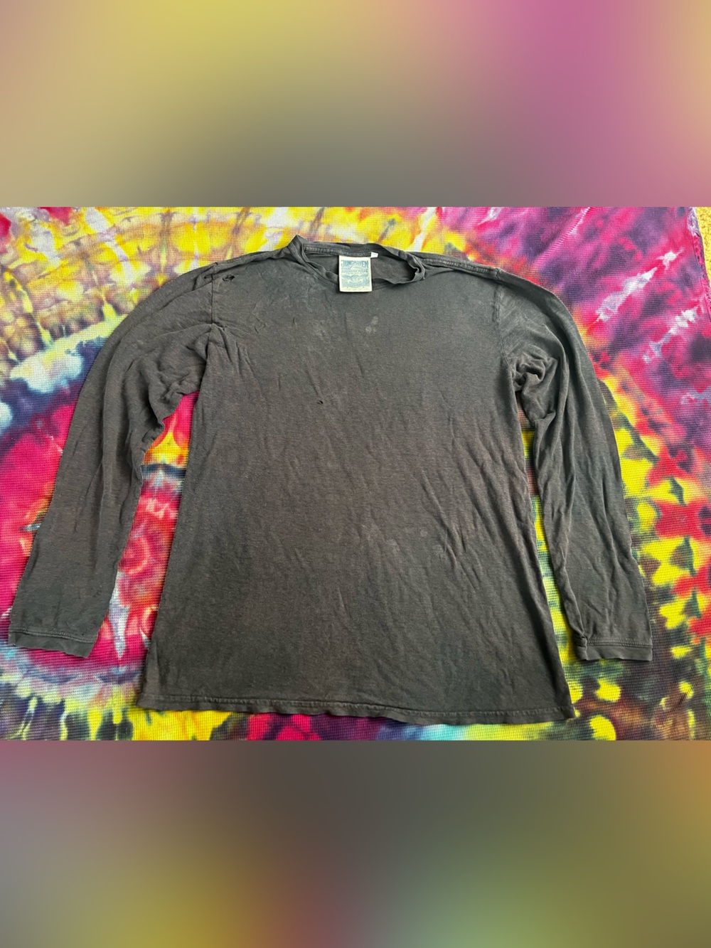 ☠️ Distressed Hemp & Organic Cotton Long Sleeve Tee - Jungmaven